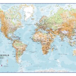 Physical World Wall Map by Maps International