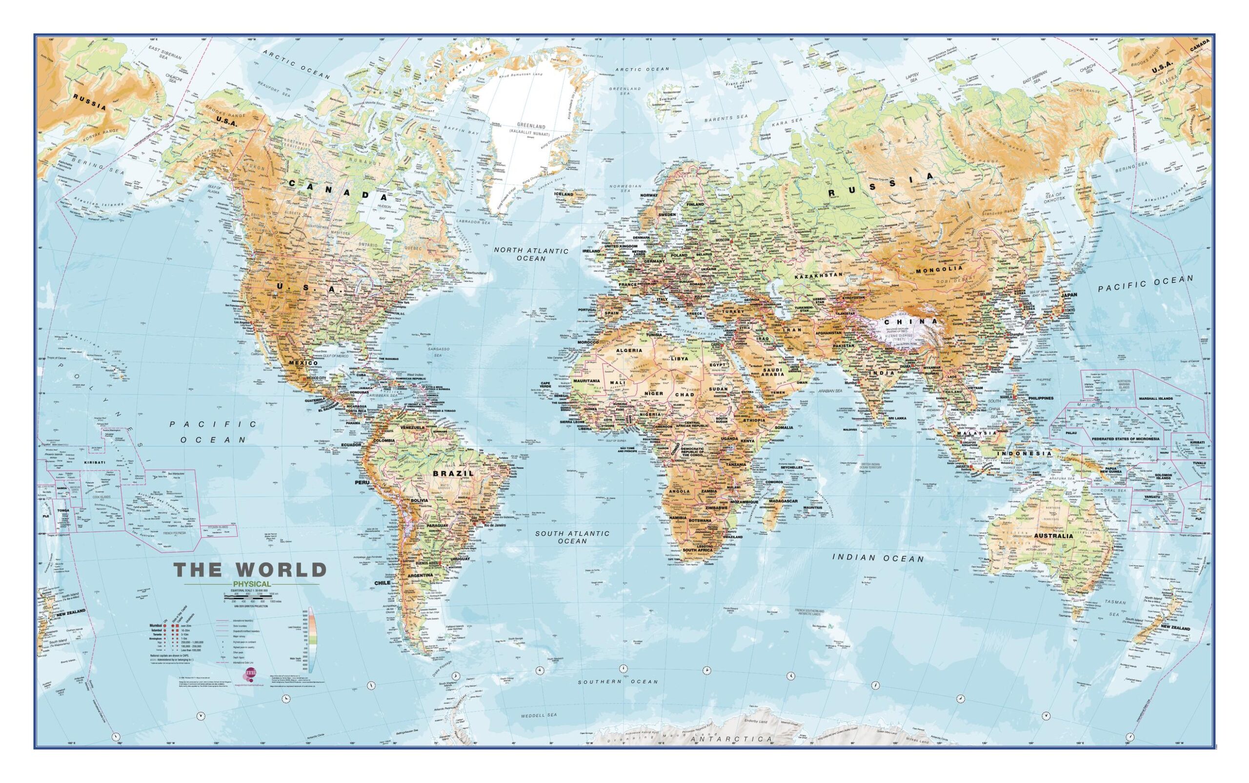 Maps of the world High resolution