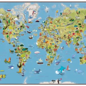 Kids Cartoon Map of the World by Maps International