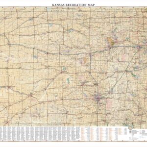 Kansas Recreation Wall Map by Benchmark Maps
