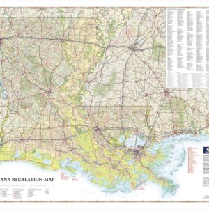 Louisiana Recreation Wall Map by Benchmark Maps