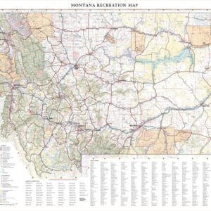 Montana Recreation Wall Map by Benchmark Maps