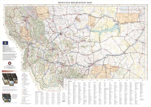 Montana Recreation Wall Map by Benchmark Maps