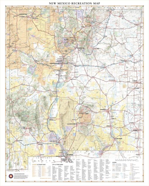 New Mexico Recreation Wall Map by Benchmark Maps