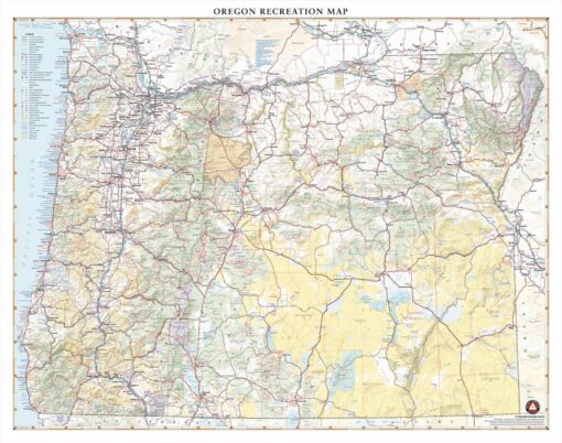 Oregon Recreation Wall Map by Benchmark Maps