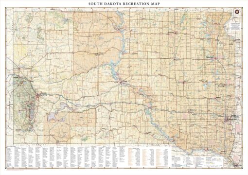 South Dakota Recreation Wall Map by Benchmark Maps