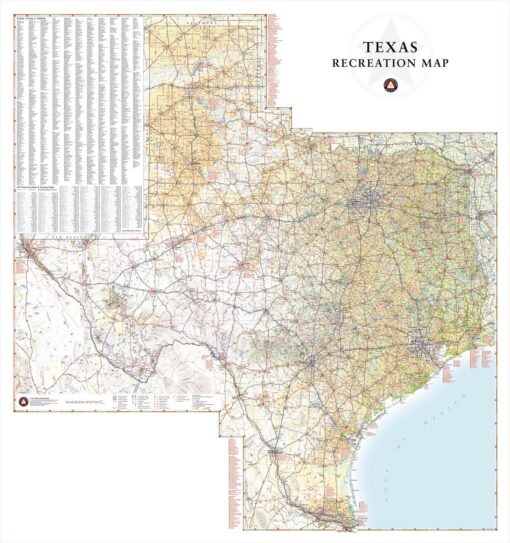 Texas Recreation Wall Map by Benchmark Maps