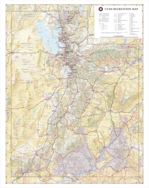 Utah Recreation Wall Map by Benchmark Maps
