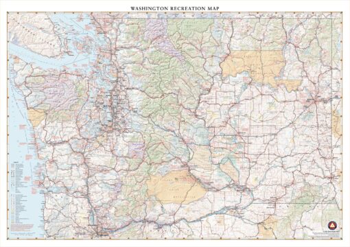 Washington Recreation Wall Map by Benchmark Maps