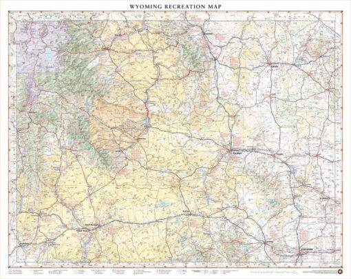 Wyoming Recreation Wall Map by Benchmark Maps