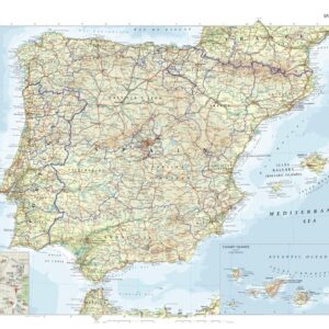 Spain and Portugal Atlas Plate by Collins