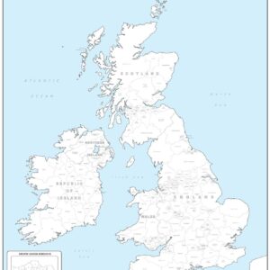 British Isles Counties and Regions Coloring Map by Cosmographics