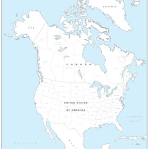 North America Coloring Map by Cosmographics