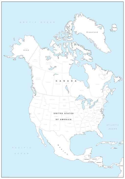 North America Coloring Map by Cosmographics