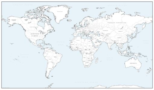 Detailed World Coloring Map by Cosmographics