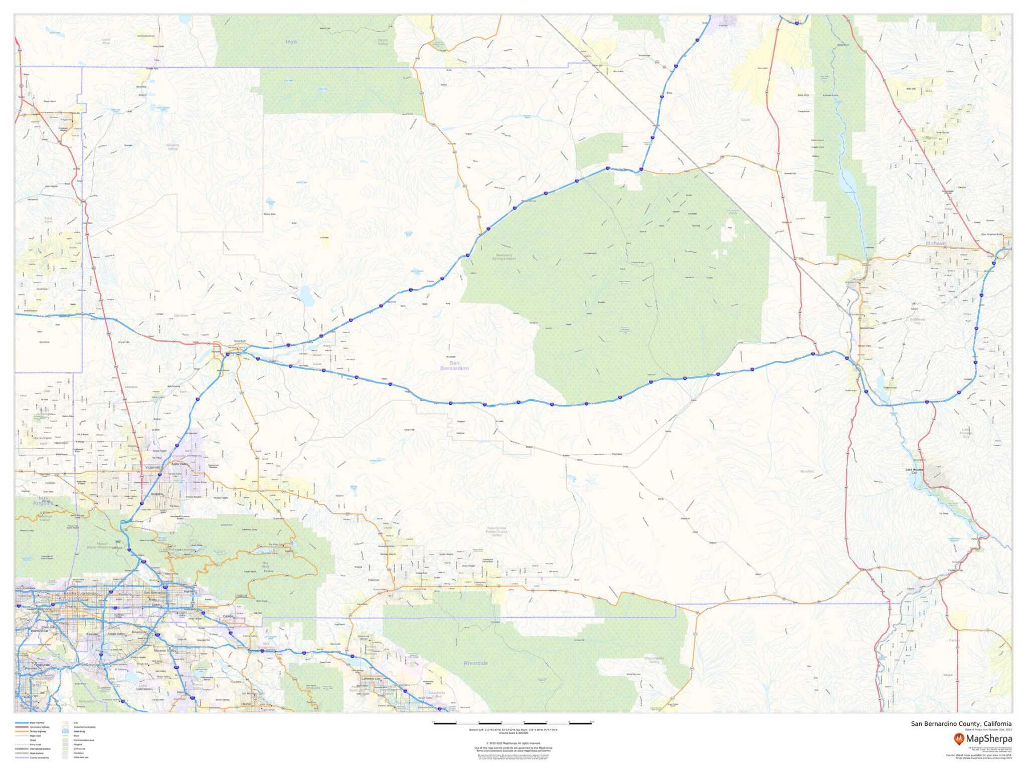 San Bernardino County, California by MapSherpa - The Map Shop