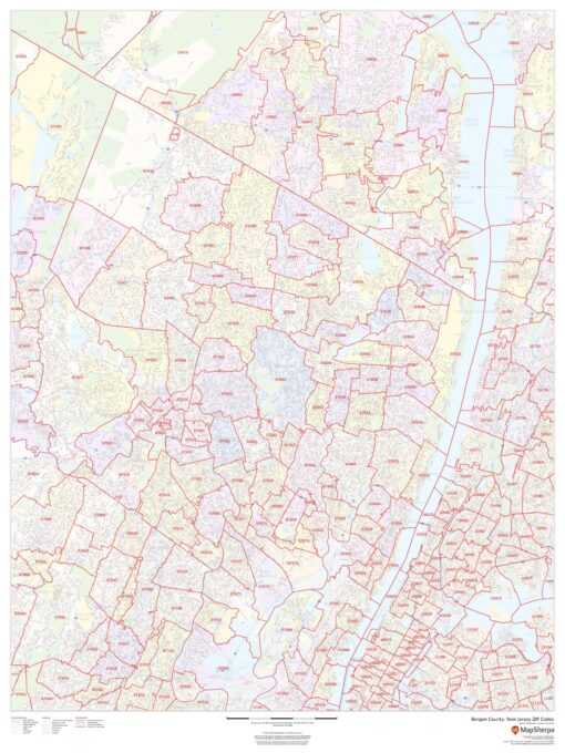Bergen County, New Jersey ZIP Codes by MapSherpa
