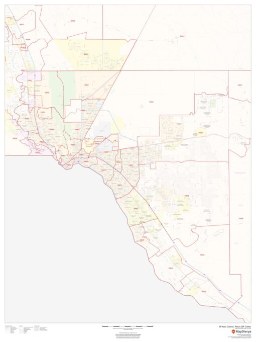 El Paso County, Texas ZIP Codes by MapSherpa
