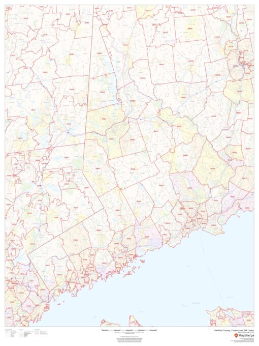 Fairfield County, Connecticut ZIP Codes by MapSherpa