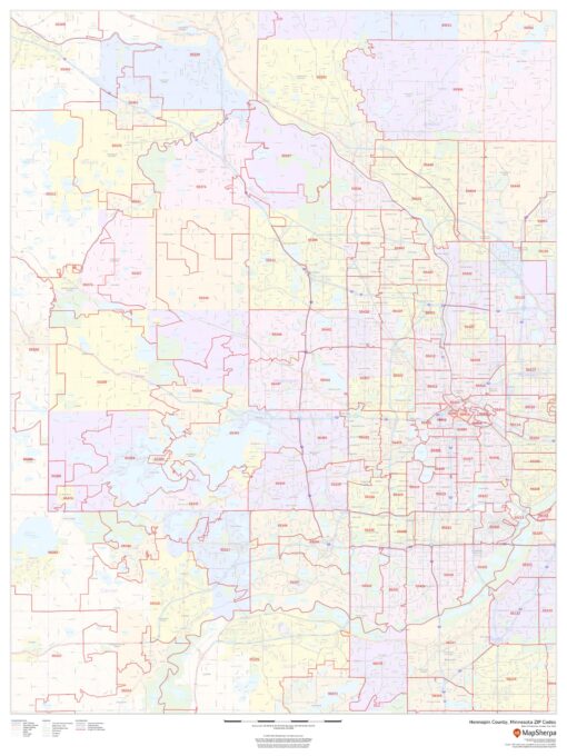 Hennepin County, Minnesota ZIP Codes by MapSherpa