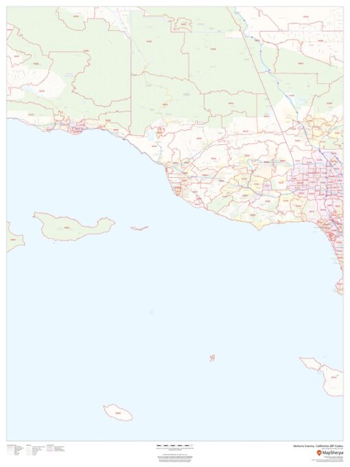 Ventura County, California ZIP Codes by MapSherpa