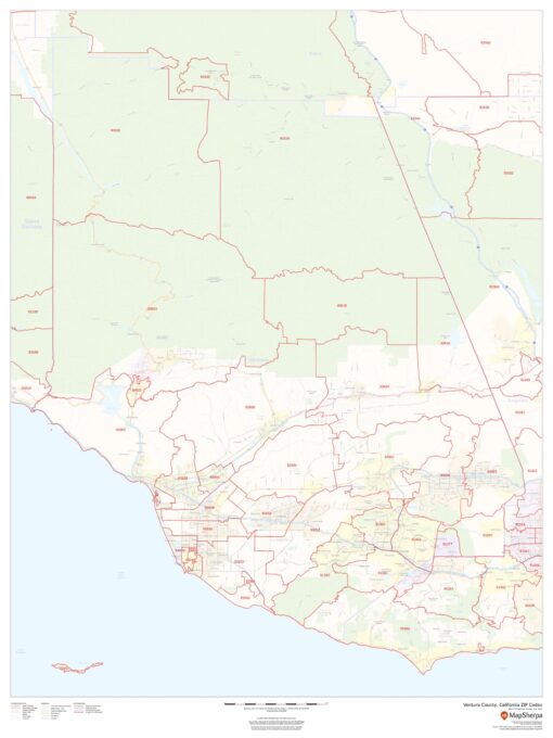 Ventura County, California ZIP Codes (Mainland) by MapSherpa