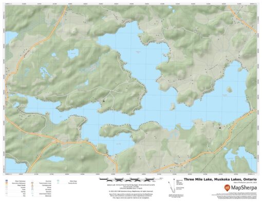 Three Mile Lake, Muskoka Lakes, Ontario by MapSherpa