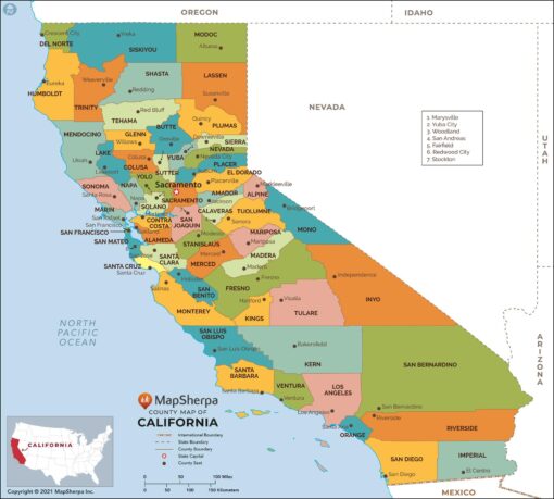 California Counties Map  by MapSherpa