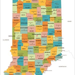 Indiana Counties Map  by MapSherpa