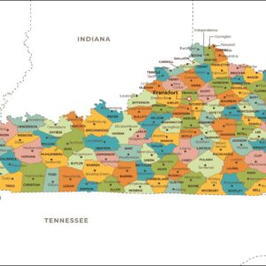 Kentucky Counties Map  by MapSherpa