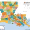 Louisiana Parishes (Counties) Map  by MapSherpa