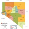 Nevada Counties Map  by MapSherpa