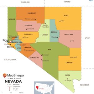 Nevada Counties Map  by MapSherpa