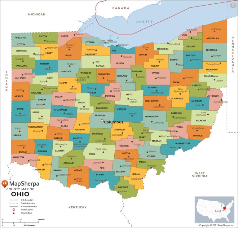 Ohio Counties Map by MapSherpa The Map Shop Ohio Counties Map by MapSherpa The Map Shop