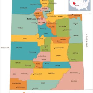 Utah Counties Map  by MapSherpa