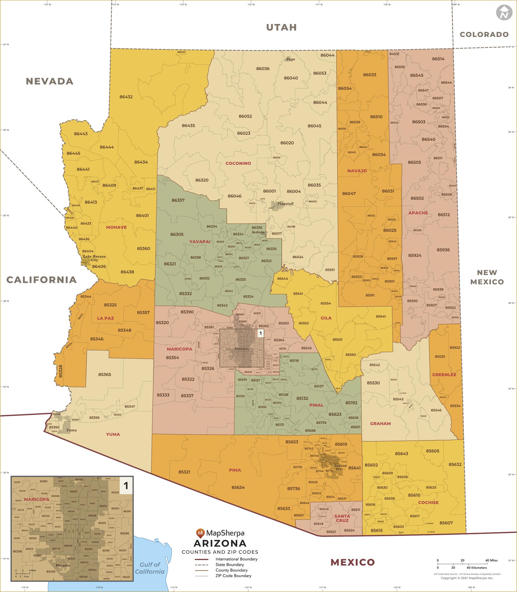 Louisiana ZIP Code Map with Counties by MapSherpa - The Map Shop