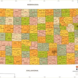 Kansas ZIP Code Map with Counties  by MapSherpa