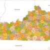 Kentucky ZIP Code Map with Counties  by MapSherpa