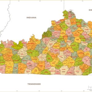 Kentucky ZIP Code Map with Counties  by MapSherpa