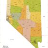 Nevada ZIP Code Map with Counties  by MapSherpa