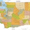 Washington ZIP Code Map with Counties  by MapSherpa