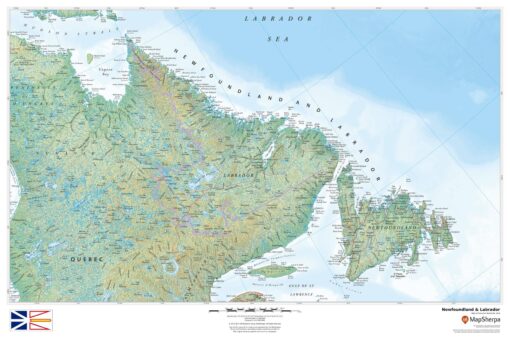 Newfoundland and Labrador Wall Map by MapSherpa