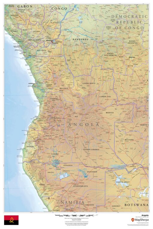 Angola Wall Map by MapSherpa