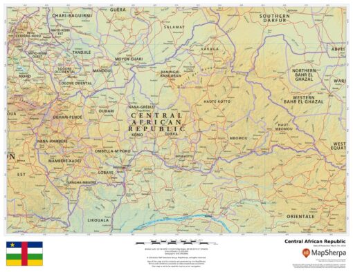 Central African Republic Wall Map by MapSherpa