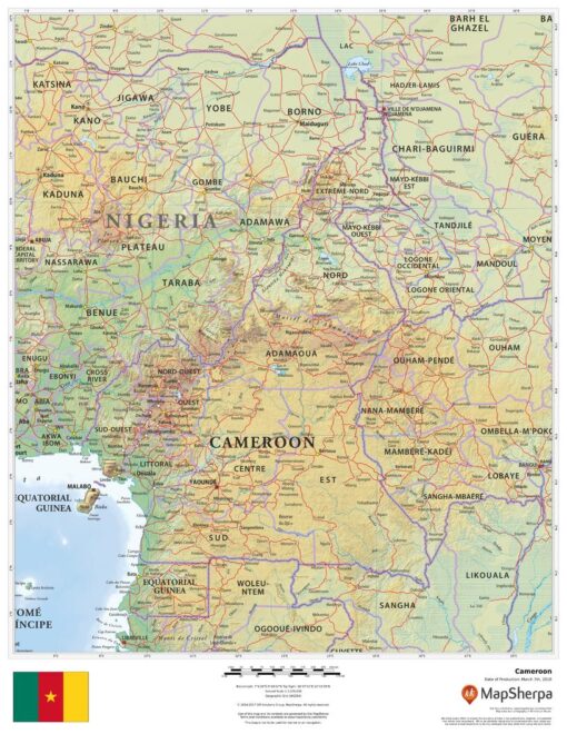 Cameroon Wall Map by MapSherpa