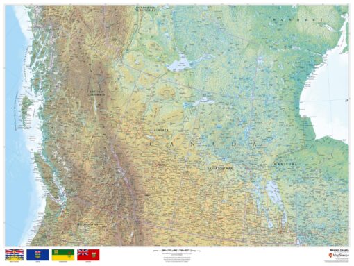 Western Canada Wall Map by MapSherpa