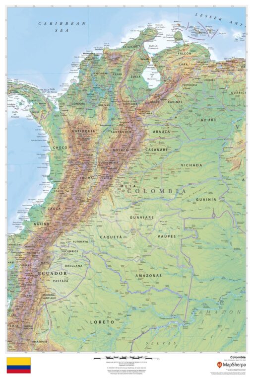 Colombia Wall Map by MapSherpa