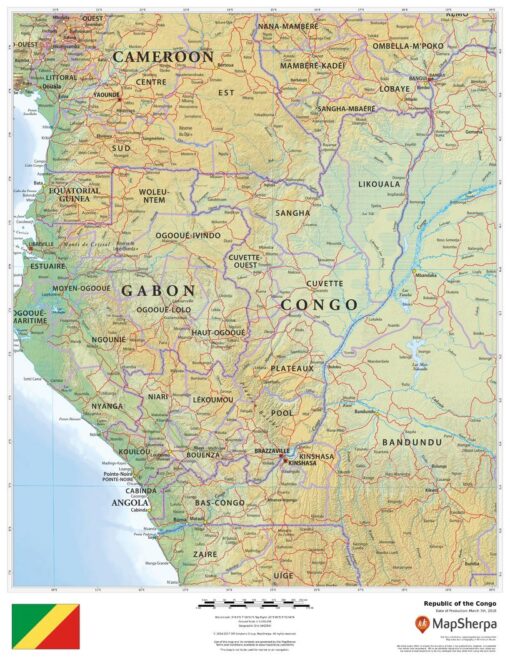 Republic of the Congo Wall Map by MapSherpa