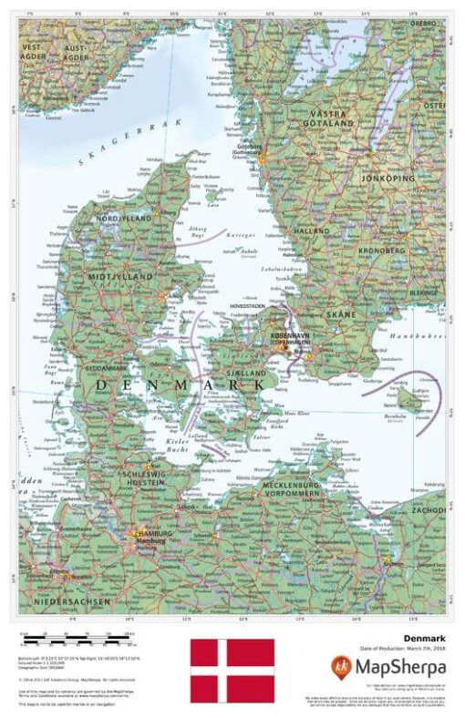 Denmark Wall Map by MapSherpa