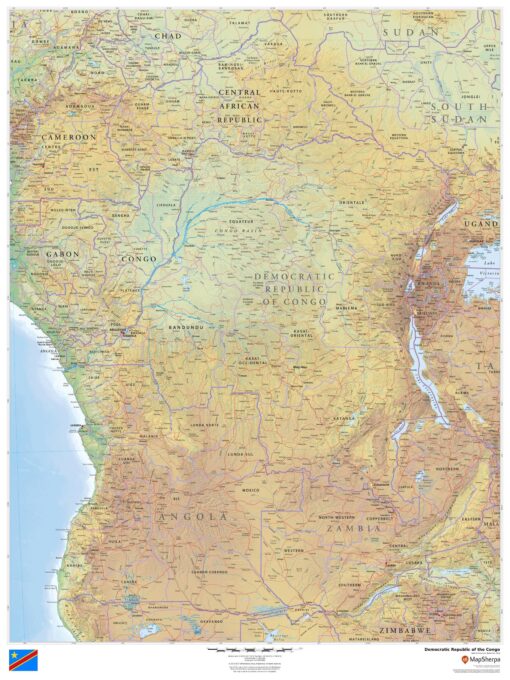 Democratic Republic of the Congo Wall Map by MapSherpa
